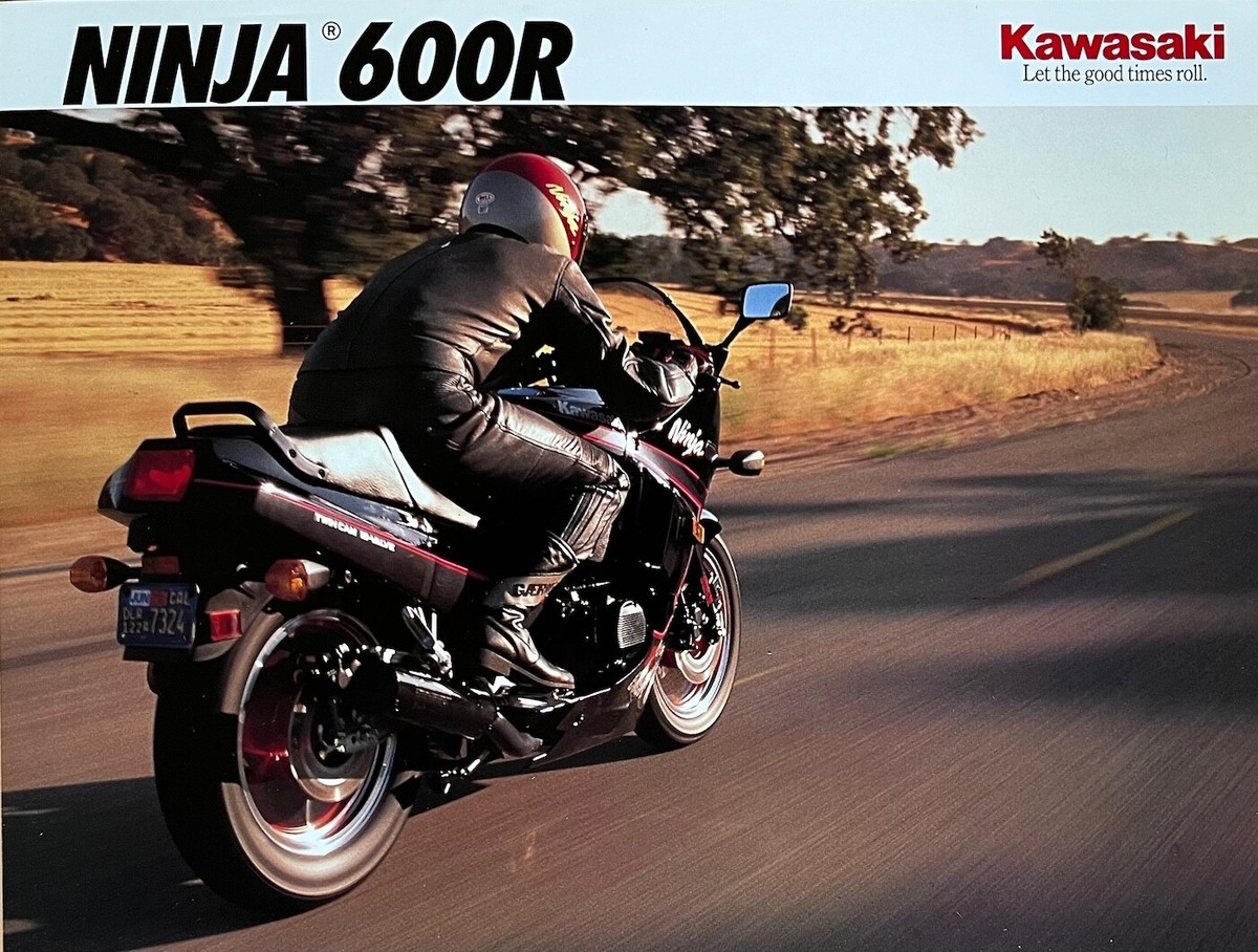 1991 Kawasaki ZX600-C4 Ninja 600R double-sided brochure