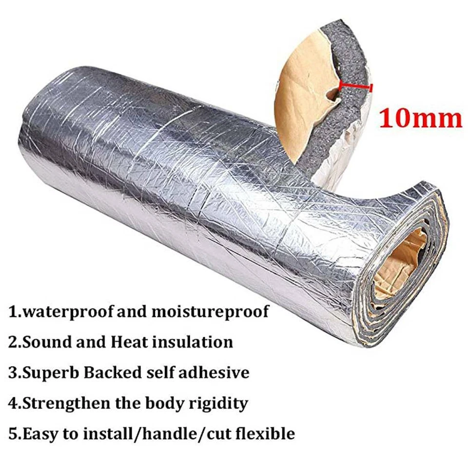 Alfombra amortiguadora de sonido de 16 pies cuadrados cortafuegos ruido protector térmico aislamiento para Chevrolet Foto 2 de 4