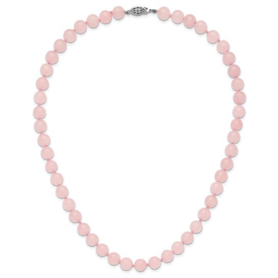 8-8.5mm Smooth Beaded Rose Quartz Necklace QH4669-18