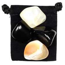 SELF CONTROL Tumbled Crystal Healing Set = 4 Stones + Pouch + Description Card