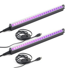 2 Pack LED Black Light Bar 10W 1FT USB UV Blacklight Bar for Halloween Party