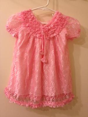 Baby Girl Floral Lace Dress - Pink, Size 18 (See Measurement) | eBay