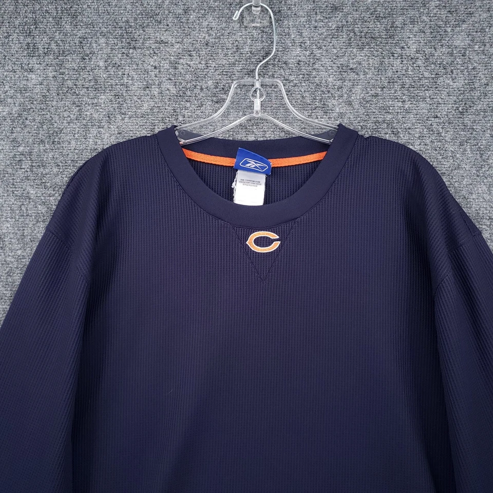 Suéter de fútbol americano tejido gofre Reebok NFL Chicago Bears para hombre 2XL azul Reebok Foto 3 de 4