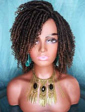 Dreadlock Wigs Ombre Brown Short Braided Kinky Twist Curly Hair Dreadlock Wigs