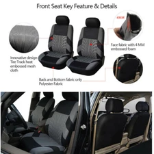 Polyester Cloth Car 2 Seat Covers Full Set Universal Interior Cushion Protector
