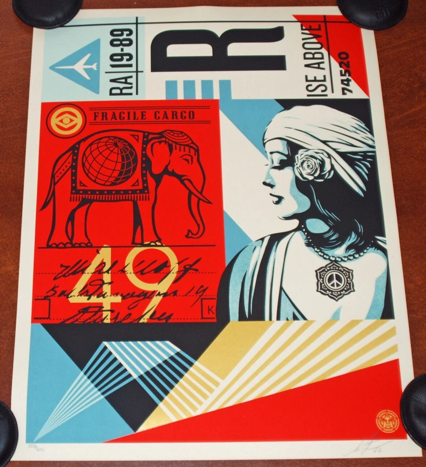 Shepard Fairey Art Print Fragile Cargo S/# 650 Obey Poster Andre Giant Serigraph - Image 2 of 4