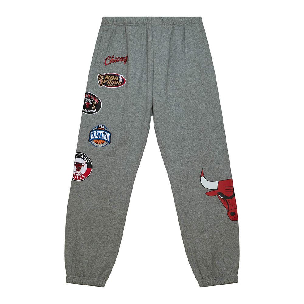 Mitchell & Ness NBA Chicago Bulls City Collection Pantalones Polares Hombre Gris