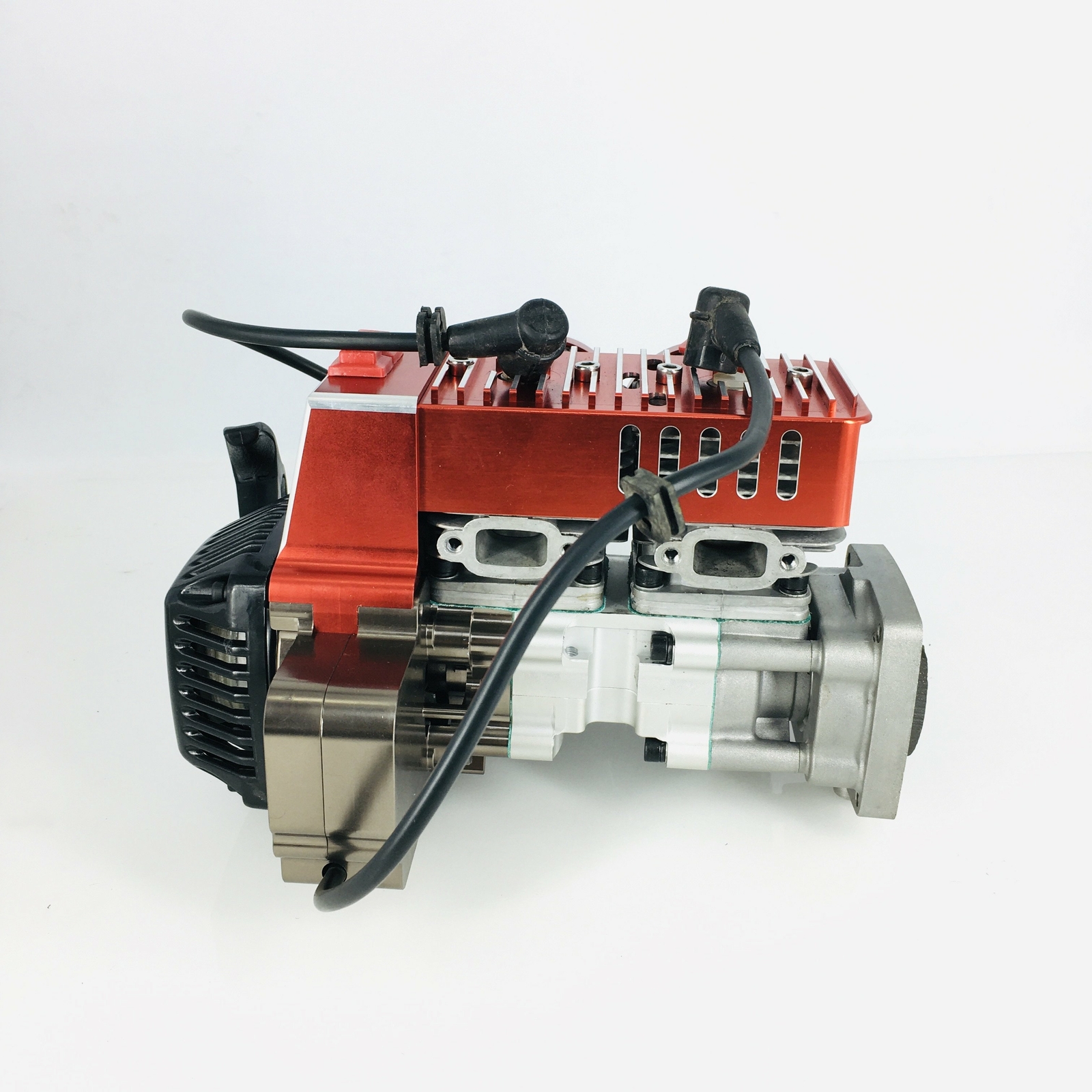 QJ 58cc Gasoline Twin Left Side Exhaust Engine for 1 5 Scale RC Gas Car ...