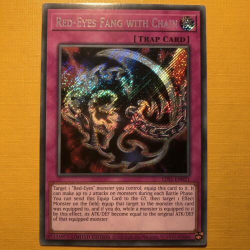 YuGiOh! Red-Eyes Fang with Chain - Secret Rare - 1st Edition - Black Dragon Card - Picture 1 of 1