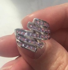 Atemberaubender Tansanit & Sterlingsilber Ring Größe O Edelsteine TV-Zertifikat enthalten