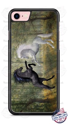 Arabian Black & White Horse Phone Case Cover For iPhone 14 Samsung A14 Google