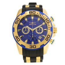 Invicta Men's Watch Pro Diver Scuba Chrono Blue and Gold Tone Dial Strap 22313