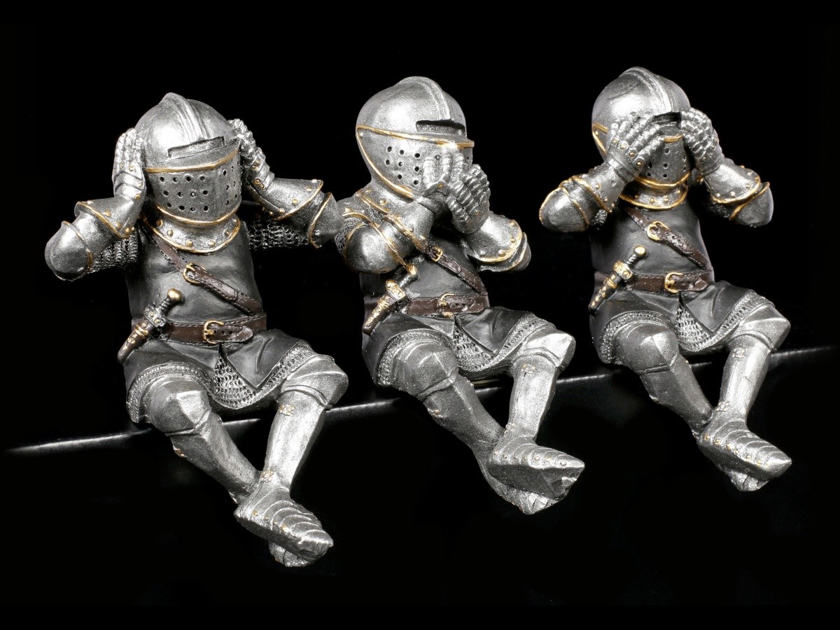 Knight Figures Edge Sitter - Nothing Evil - Medieval Knight Statues Gift
