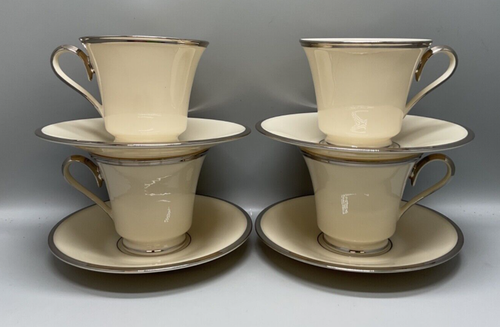 Lenox SOLITAIRE 8 Piece Cup & Saucer Sets 4 Cups 4 Saucers More Items Here
