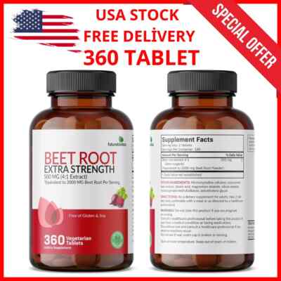 360 caps Organic Super Beets Circulation Booster 2000mg Vege Humann SuperBeets
