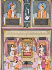 Darbar-e-aam Painting Art Of Mughal Handmade Gold Work Vintage Paper Painting