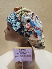 Winter Wonders Women's Bouffant Surgical Scrub Hat/Cap Handmade