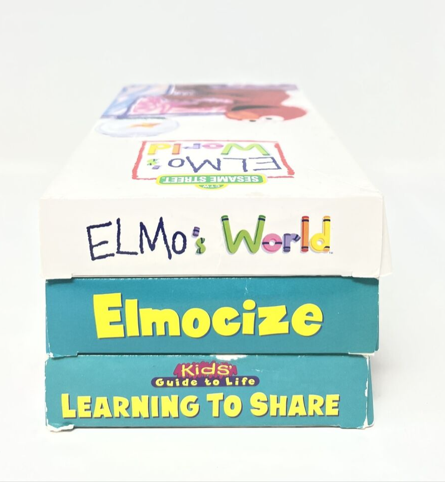 Lot of 3 Sesame Street Kids VHS Learning To Share Elmo’s world