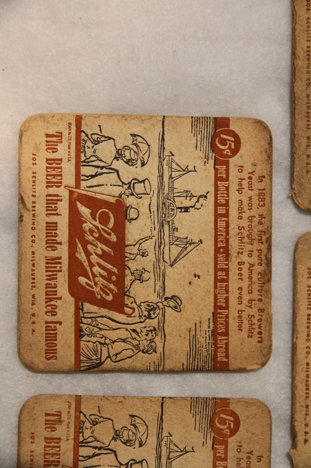 Lot of 5 Vintage SCHLITZ Beer Coasters See photos eBay