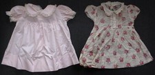 Vintage BRYAN Baby OR Doll Pink  Lace Dress BML TEX ART Frocks Swiss Dot  Rose