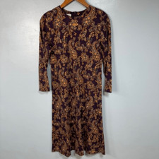 Talbots Women’s Midi Dress sz S Paisley Print Fitted #D154