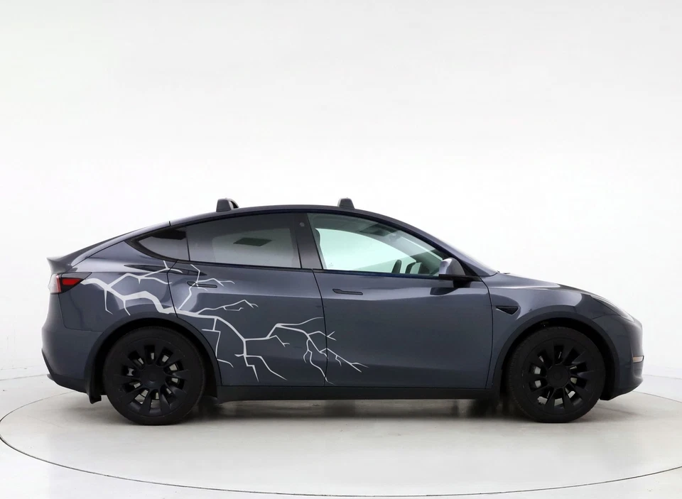 Pegatina gráfica coche Tesla modelo 3, Y, S, X. Pegatina calcomanía coche Lightning Bolt. Foto 4 de 4