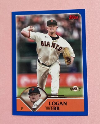2023 Topps Archives Baseball Logan Webb Blue Border #259 San Francisco Giants