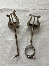 Pair of Vintage Lyre Style Sheet Music Clips Marching Band