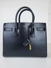 Saint Laurent calfskin Sac De Jour Bag Black