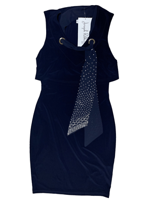 joseph ribkoff midnight blue dress Joseph Ribkoff Guipure Trumpet Dress With Ruffle Hem Style 261740 Midnight Blue / S