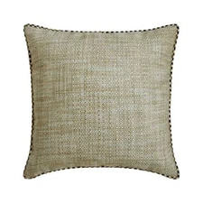 Beige Jute Lace & Moroccan Throw Pillow Cover - Jute Ready