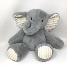 Lambs  Ivy Gray Plush Elephant Jett Stuffed Animal Baby Toy Ribbed Ear Feet 13"