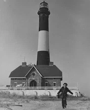 Fire Island Light lighthouse and keeper's son Long Island 1952 - New 8x10 Photo