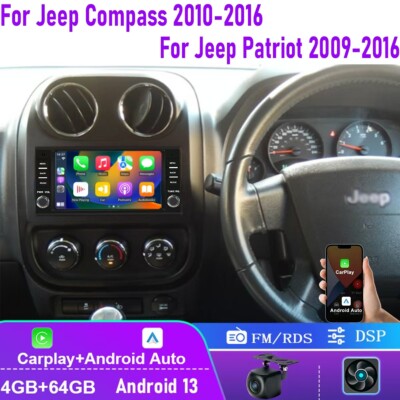7'' 4+64GB For Jeep Compass 2010-2016 Patriot 2009-2016 Car Stereo Radio FM GPS