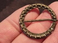 Medieval silvered bronze annular brooch Complete! Please read description LA169a