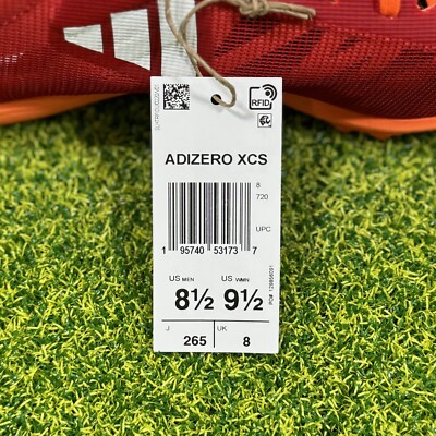 Adidas Adizero XCS Spikes Size 8.5 Track Running Red Orange