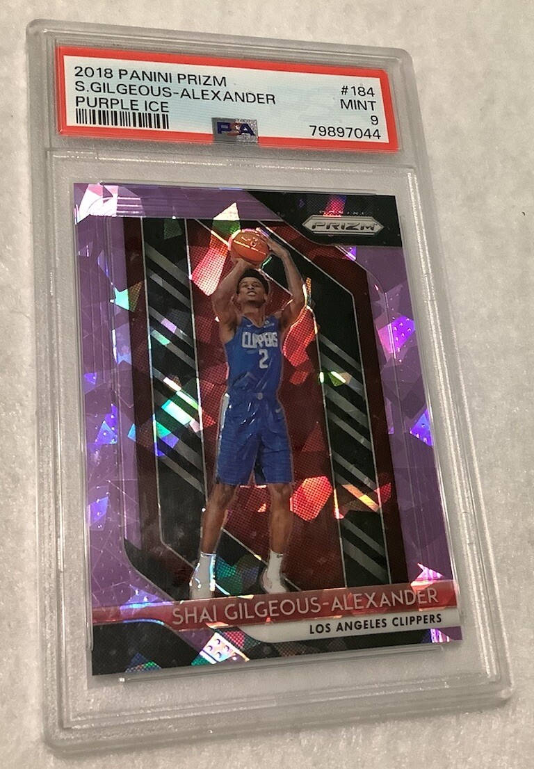 PSA 9 Mint 2018-19 Panini Prizm Purple Ice Shai Gilgeous-Alexander Rookie /149