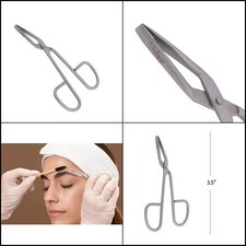 Tweezers - Eyebrow Scissor Handle Tweezer - Straight Tip, German Stainless Steel