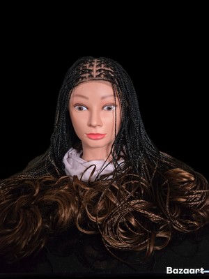 Handgefertigte geflochtene Full Lace Perücke mit französischen Locken 