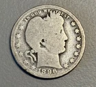 1896-O U.S. Currency New Orleans Barber Quarter 25c Coin