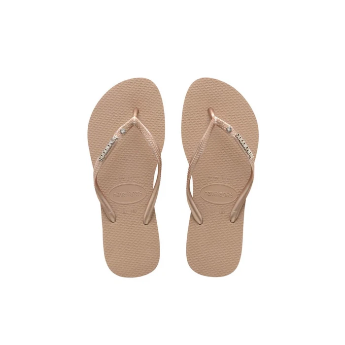 Havaianas Slim Metal logo Crystal Rose Gold Silver eBay