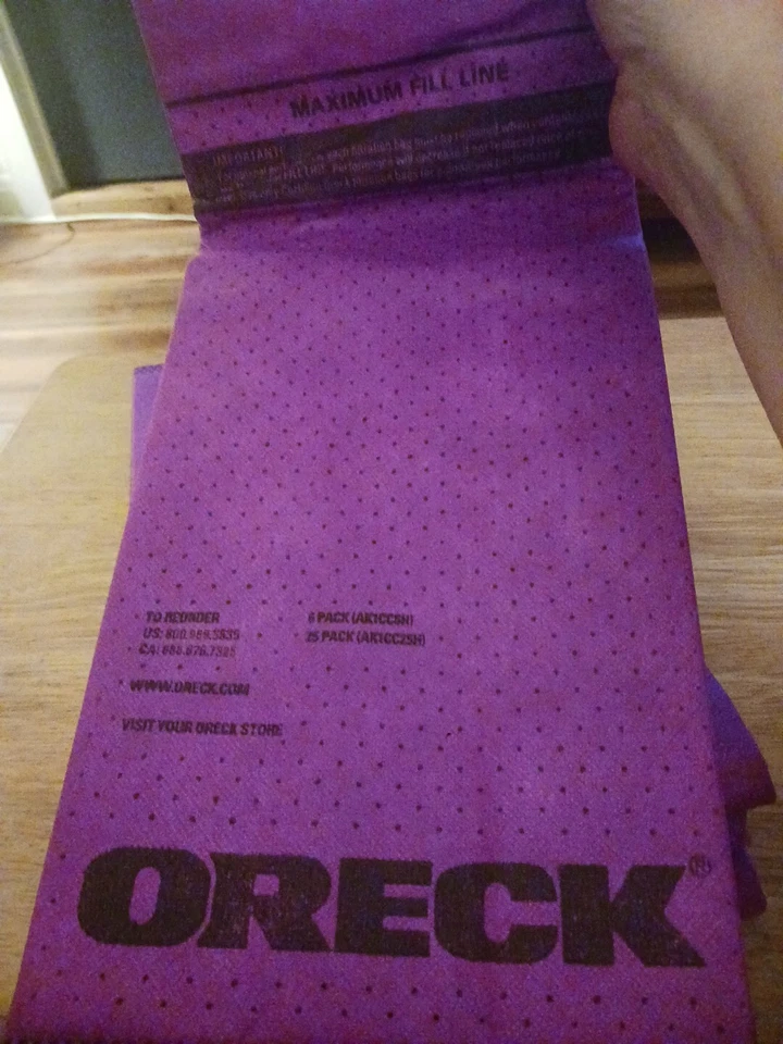 Oreck  4 Type CC HEPA Media Superior Upright Vacuum Cleaner Bags  Purple new - Image 3 of 4