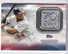 Kirby Puckett 2021 Topps ML Baseball 70th Anniversary Logo Patch Card