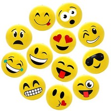 12" Emoticon Party Pack Inflatable Beach Balls - Beach Pool Party Toys 12 Pack 