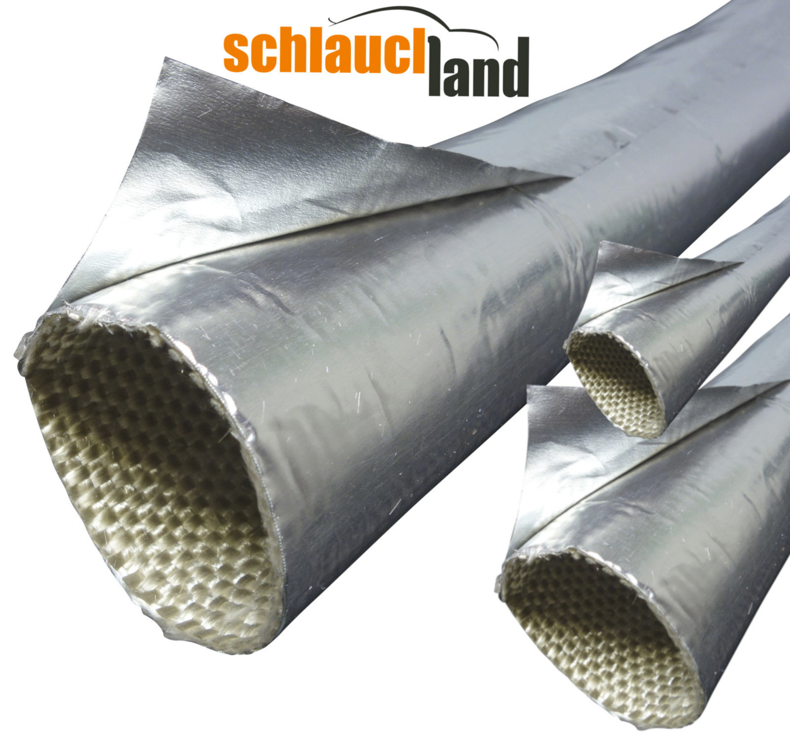1m Hitzeschutzschlauch 25mm - Alu-Titan Bis 550°C Mit Klettverschluss