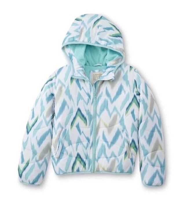 NUEVO Abrigo Chaqueta Niñas Canyon River Azul Con Capucha Burbuja Rosa o Azul Talla M 5/6 Foto 3 de 3