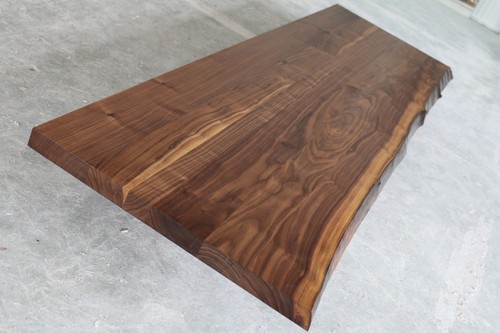 Lavabo mesa placa nogal madera maciza con borde de árbol NUEVO madera pegajosa - Imagen 9 de 12