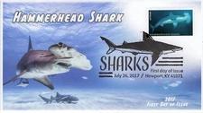 AO- 5227-2, 2017, Sharks,  Add-on Cover, First Day Cover, Pictorial Postmark, Ha