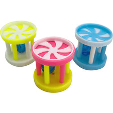 1309 Rolly Cages Foot Toy with Bell Sound for Small Pet Birds Colorful Pk 3