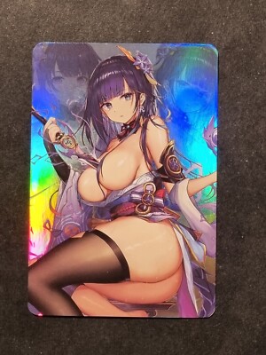 RAIDEN SHOGUN - GENSHIN IMPACT - HOLO CARD - SEXY WAIFU - GODDESS STORY - FEET